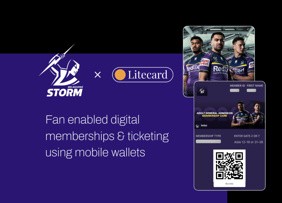 Melbourne Storm membership card in Apple Wallet and Google Wallet